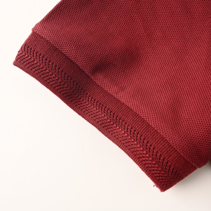 Burberry Embroidered Polo Shirt Burgundy view