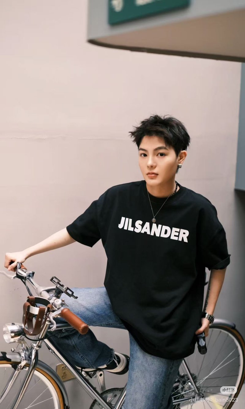 Jil Sander Logo Print Black T-Shirt