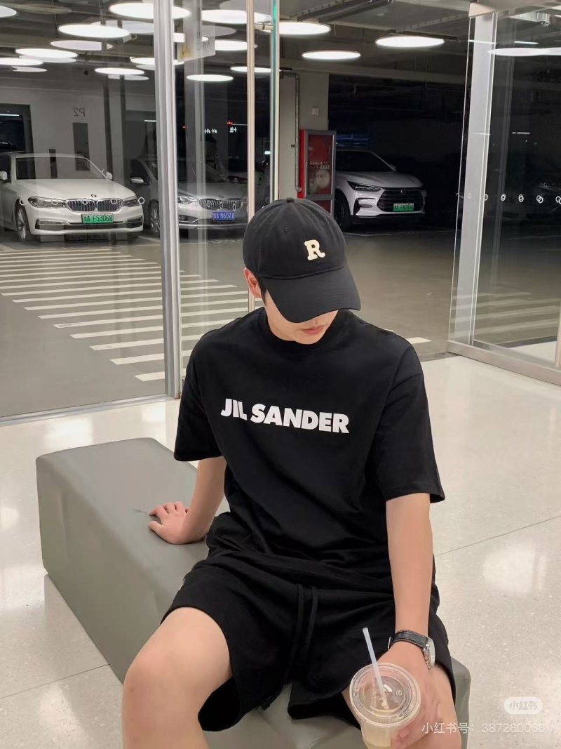 Jil Sander Logo Print Black T-Shirt view