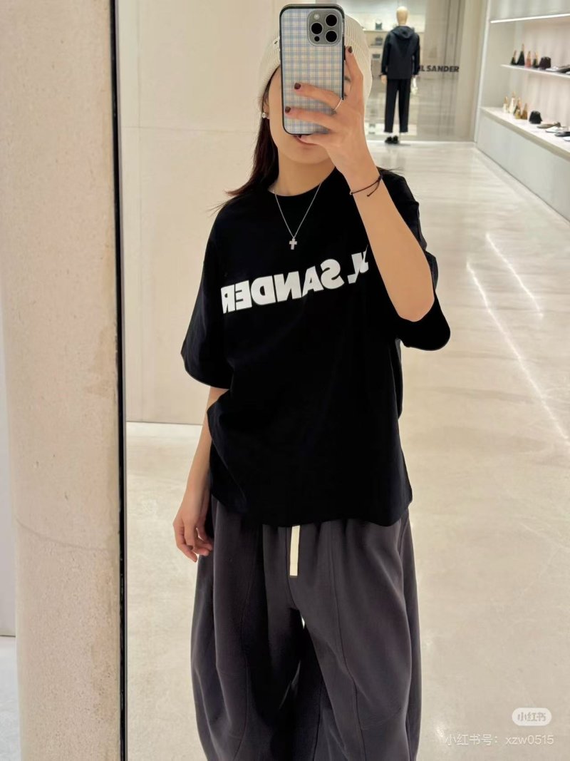 Jil Sander Logo Print Black T-Shirt view