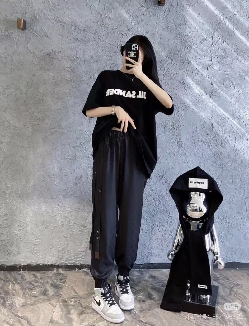 Jil Sander Logo Print Black T-Shirt view