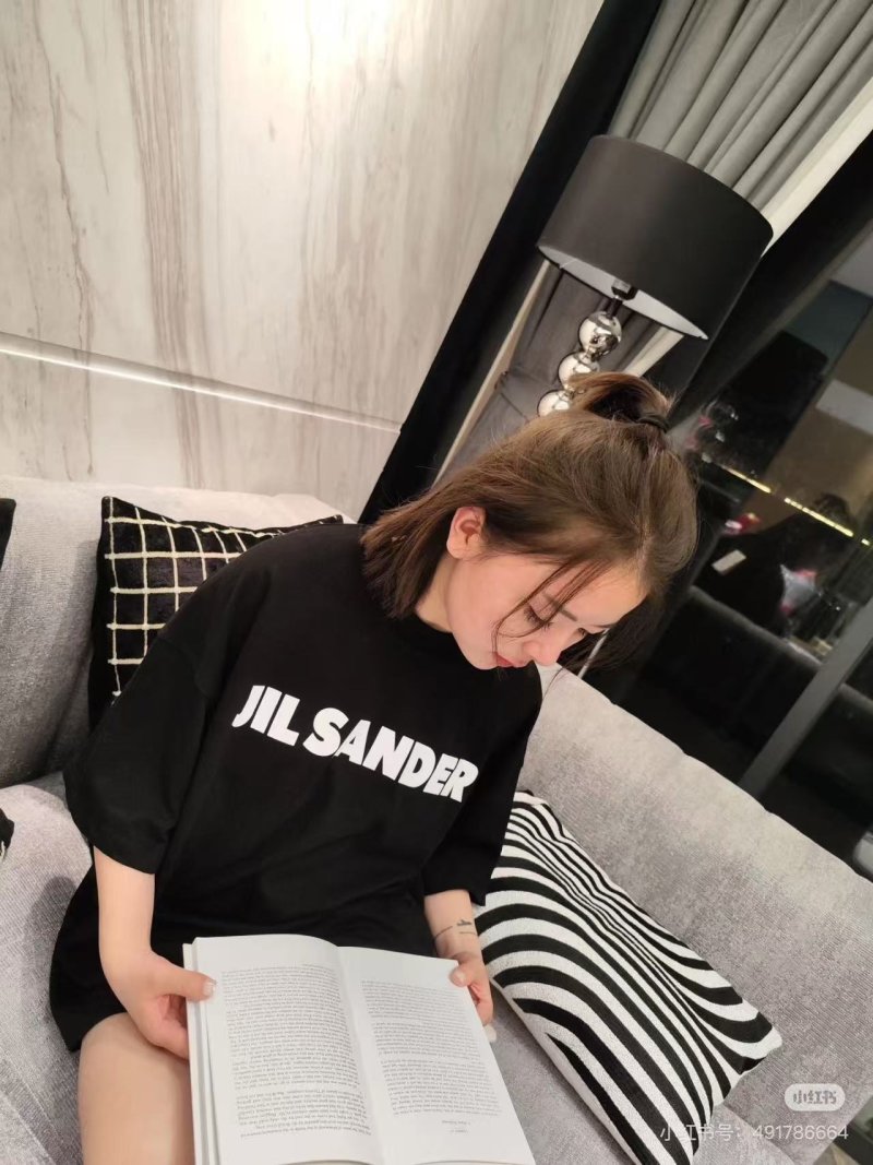 Jil Sander Logo Print Black T-Shirt view