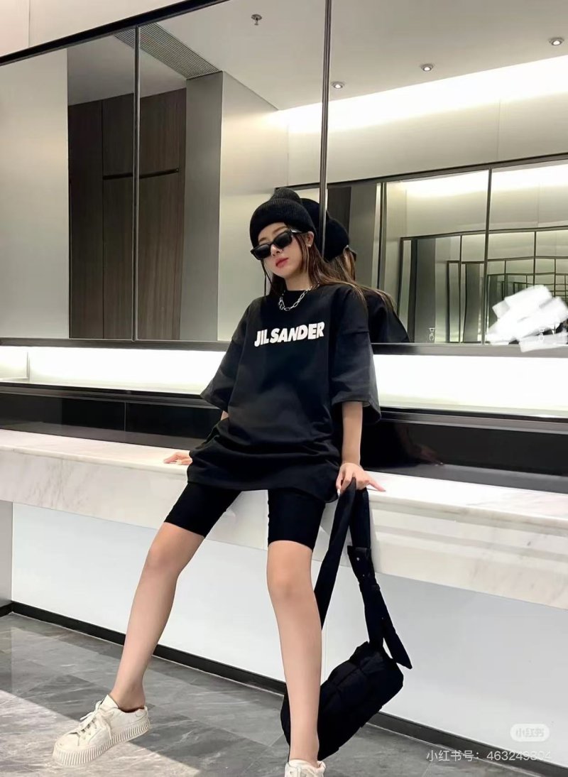 Jil Sander Logo Print Black T-Shirt view