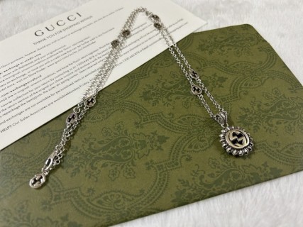 Gucci Double G Sunflower Silver Pendant Necklace 60cm view 6