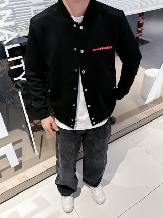 Prada Black Wool Button-Up Jacket
