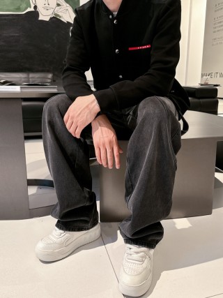 Prada Black Wool Button-Up Jacket view 2