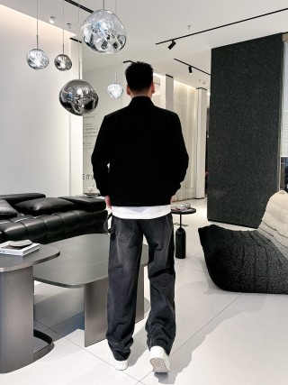 Prada Black Wool Button-Up Jacket view 3