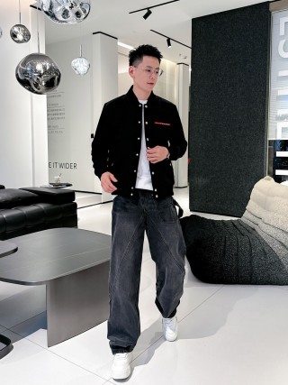 Prada Black Wool Button-Up Jacket view 5