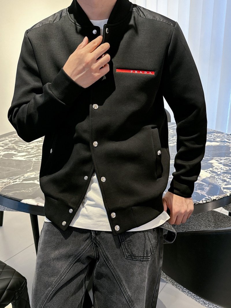 Prada Black Wool Button-Up Jacket view