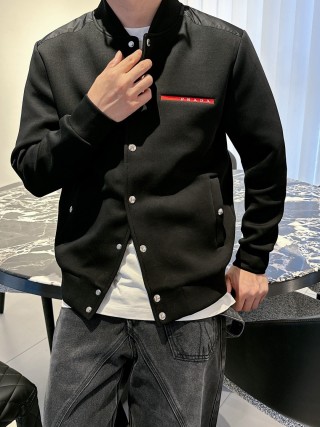 Prada Black Wool Button-Up Jacket view 6