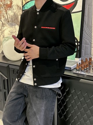 Prada Black Wool Button-Up Jacket view 7