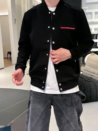 Prada Black Wool Button-Up Jacket view 8