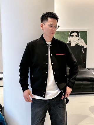 Prada Black Wool Button-Up Jacket view 9