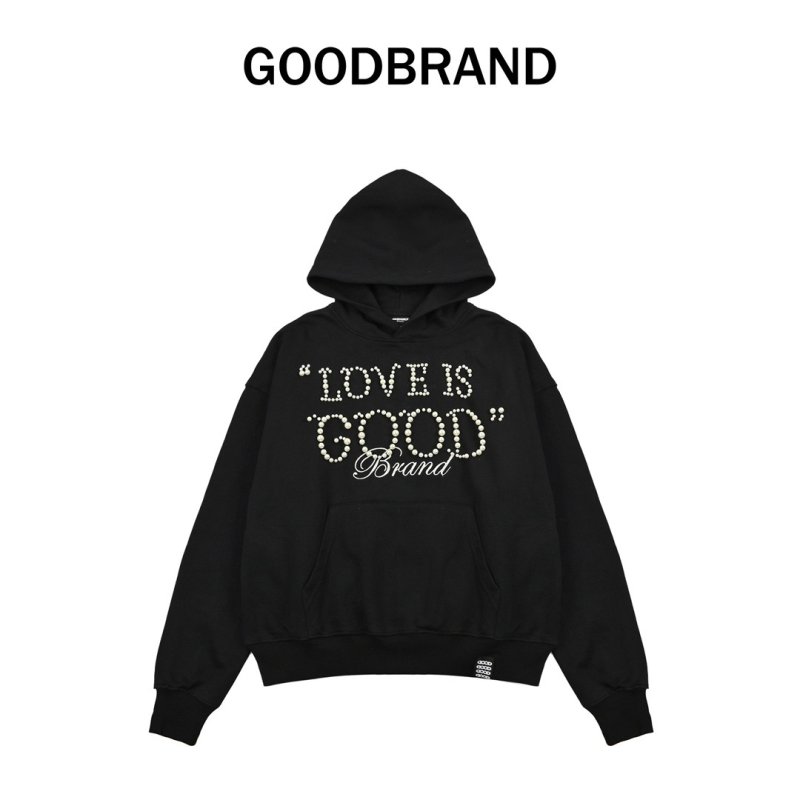 Black 'Love Good Drama' Rhinestone Cropped Hoodie view