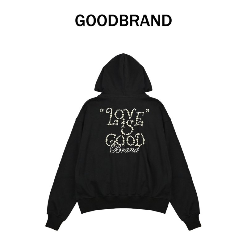 Black 'Love Good Drama' Rhinestone Cropped Hoodie view