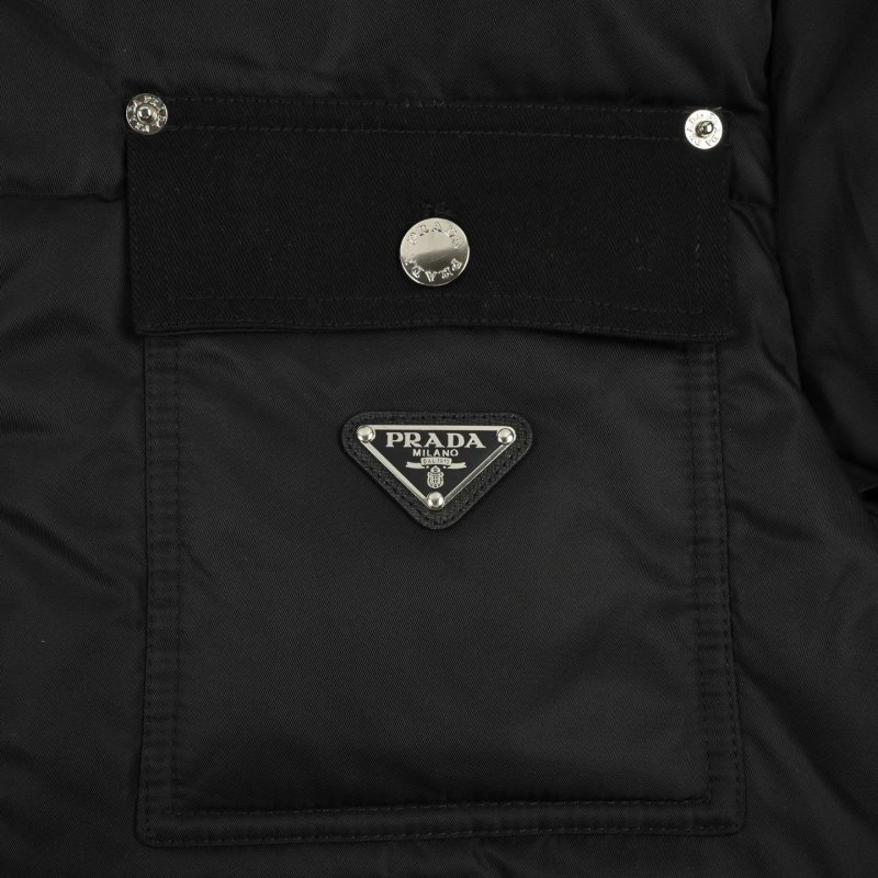 Prada Black Nylon Down Jacket with Chest Pocket view
