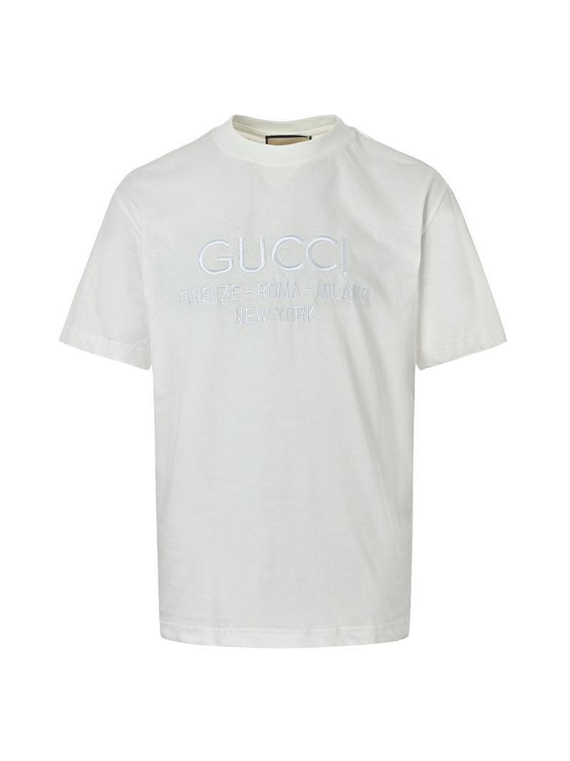 Cream Embossed Logo Short Sleeve T-Shirt view