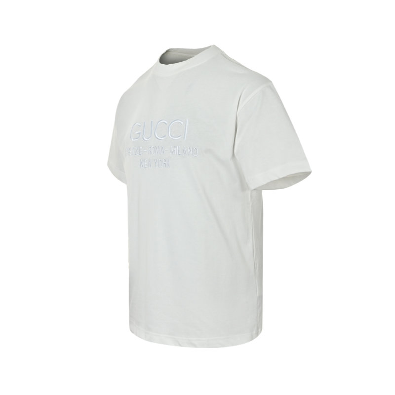 Cream Embossed Logo Short Sleeve T-Shirt view