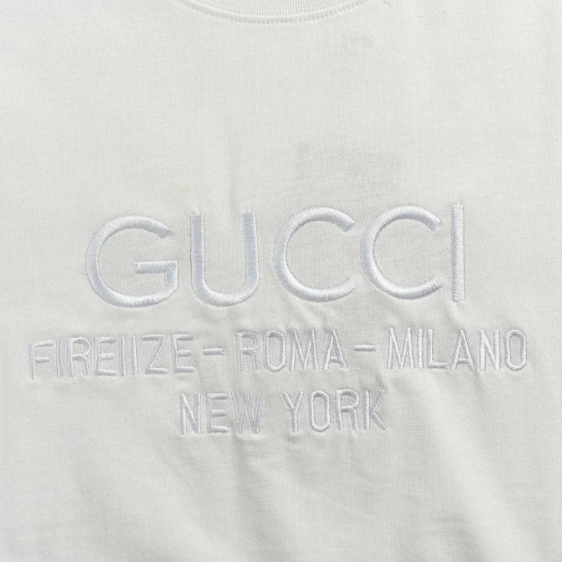 Cream Embossed Logo Short Sleeve T-Shirt view