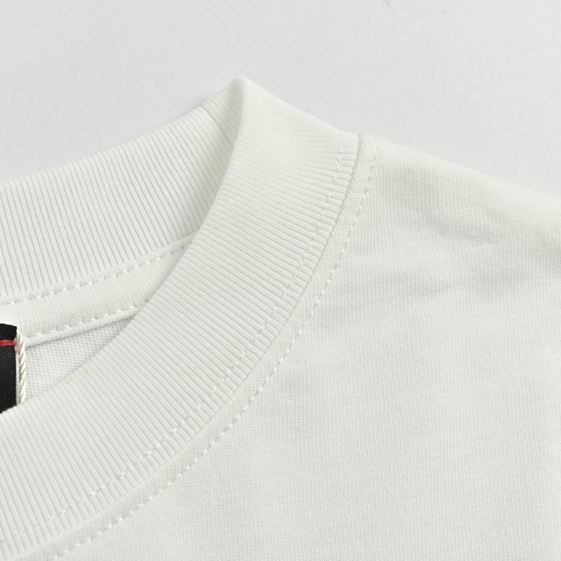 Cream Embossed Logo Short Sleeve T-Shirt view