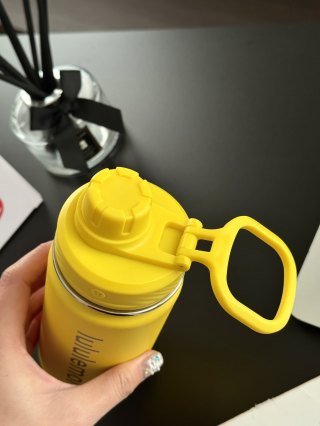 Bright Yellow Insulated Water Bottle with Carry Loop view 2