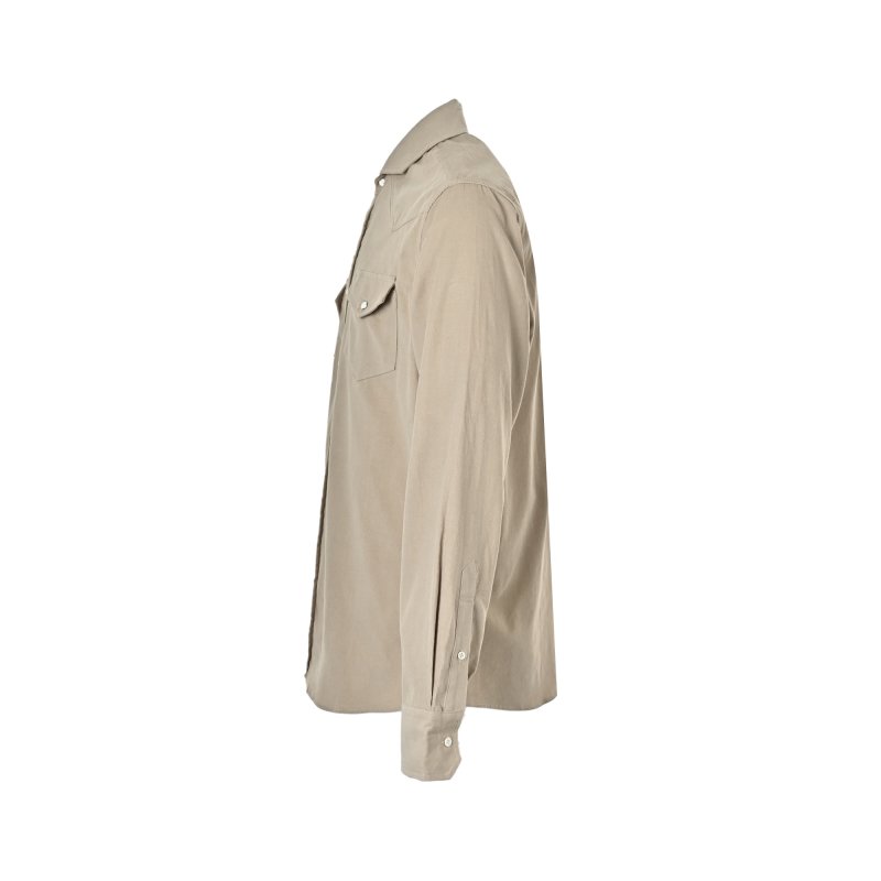 Beige Utility Pocket Button-Up Shirt view