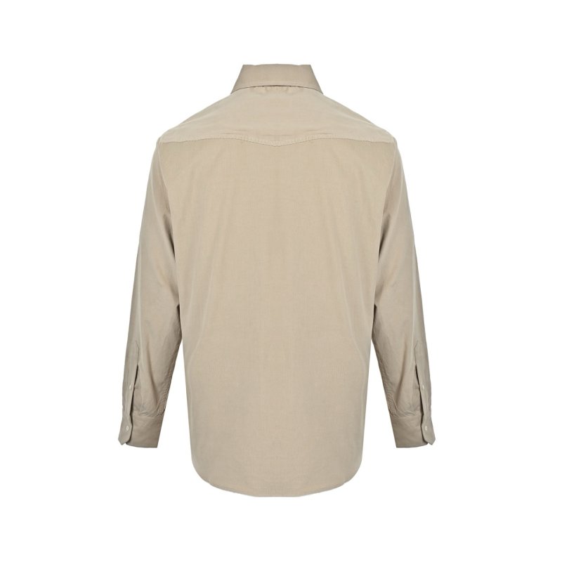 Beige Utility Pocket Button-Up Shirt view