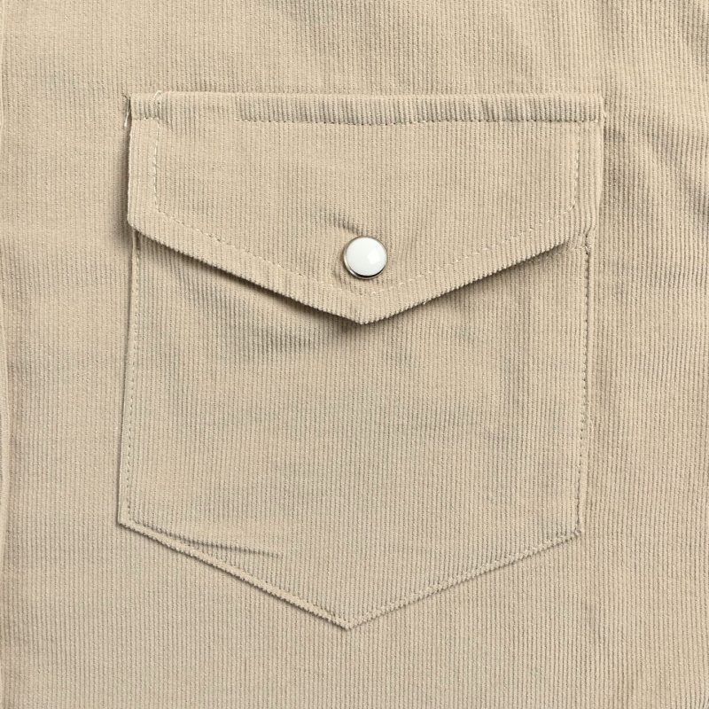 Beige Utility Pocket Button-Up Shirt view