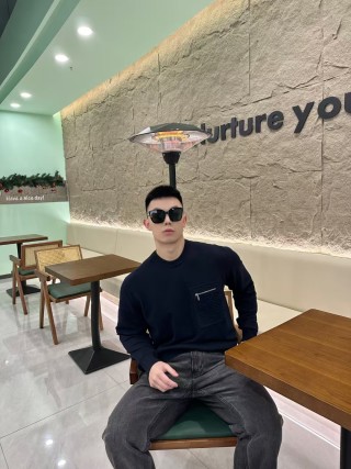 Fendi Navy Crewneck Sweater with Zipped Pocket view 5