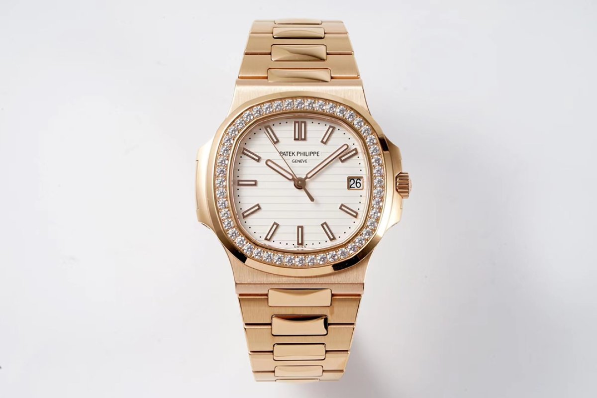 Patek Philippe Nautilus Rose Gold Diamond Bezel Watch