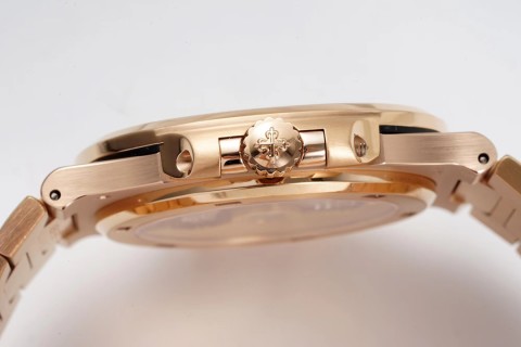 Patek Philippe Nautilus Rose Gold Diamond Bezel Watch view 6