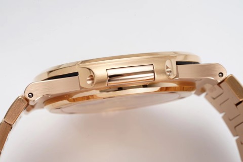 Patek Philippe Nautilus Rose Gold Diamond Bezel Watch view 7