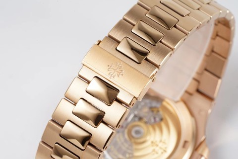 Patek Philippe Nautilus Rose Gold Diamond Bezel Watch view 8