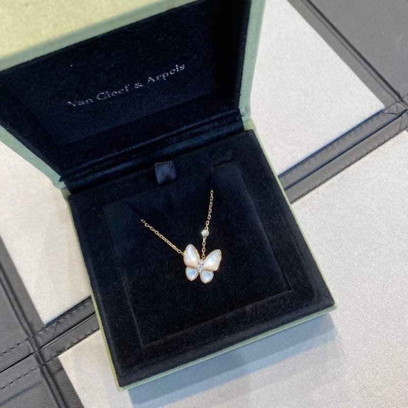 Van Cleef & Arpels Butterfly White Mother-of-Pearl Necklace view