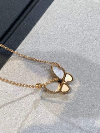 Van Cleef & Arpels Butterfly White Mother-of-Pearl Necklace view 7