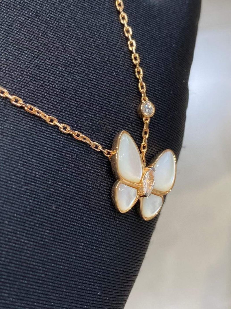 Van Cleef & Arpels Butterfly White Mother-of-Pearl Necklace view
