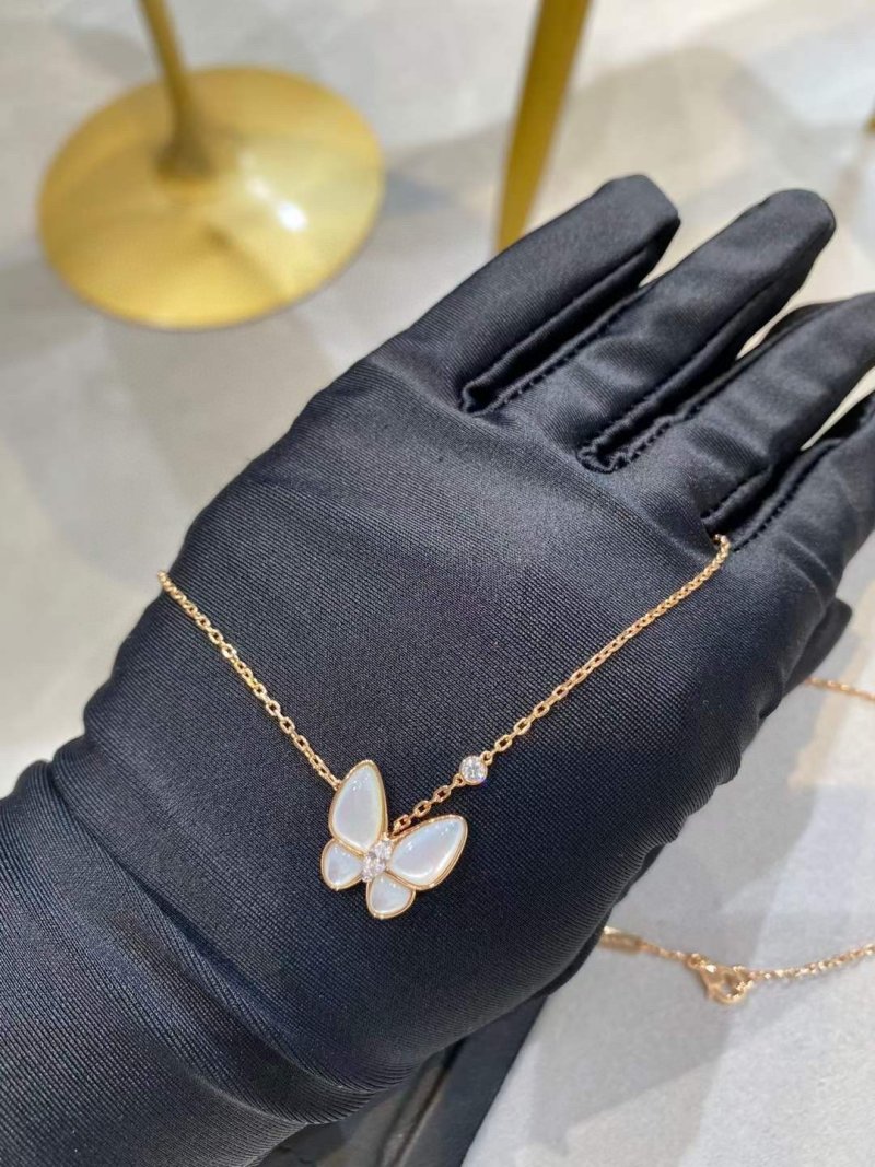 Van Cleef & Arpels Butterfly White Mother-of-Pearl Necklace view