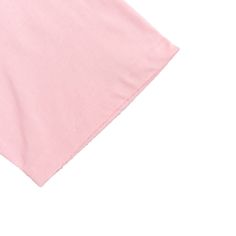 Pink Graphic Print Short Sleeve T-Shirt with Yellow Sun & Character Design view