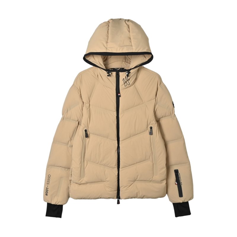Beige Puffer Down Jacket with Hood view