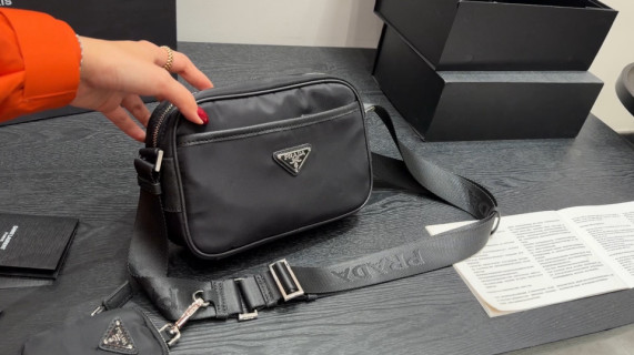 Prada Black Nylon Crossbody Shoulder Bag
