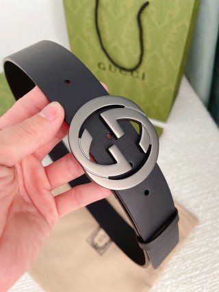 Gucci Double G 3.8cm Black Leather Belt view 2