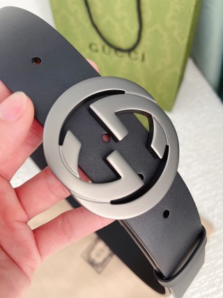 Gucci Double G 3.8cm Black Leather Belt view 3