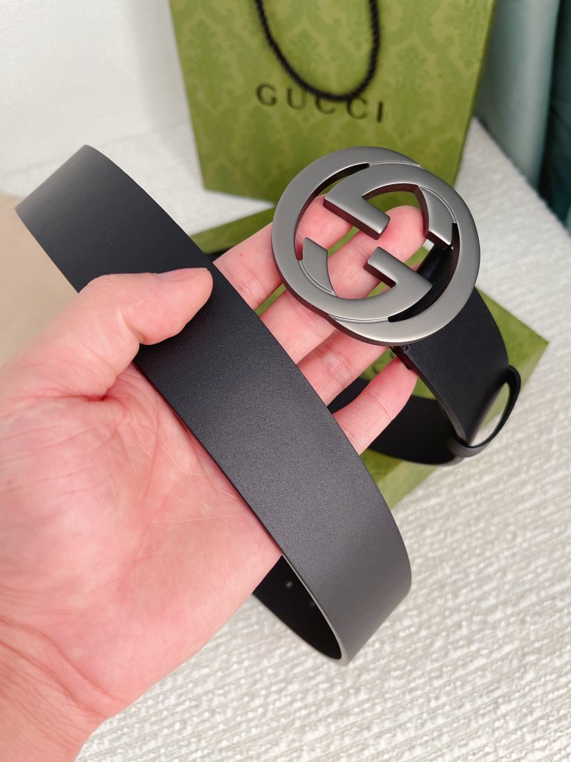 Gucci Double G 3.8cm Black Leather Belt view