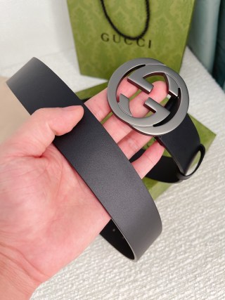 Gucci Double G 3.8cm Black Leather Belt view 4
