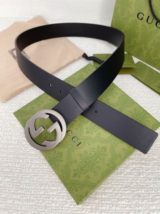 Gucci Double G 3.8cm Black Leather Belt view 5