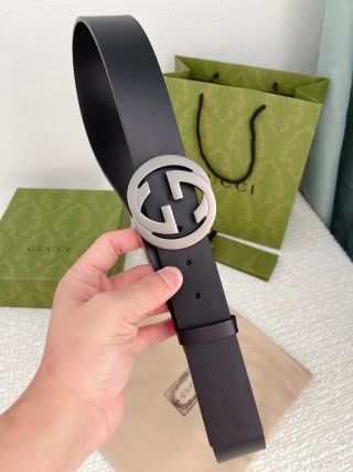 Gucci Double G 3.8cm Black Leather Belt view 6