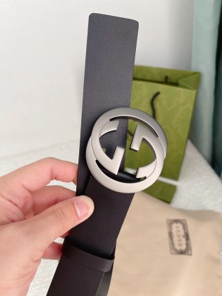 Gucci Double G 3.8cm Black Leather Belt view 7