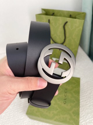 Gucci Double G 3.8cm Black Leather Belt view 9