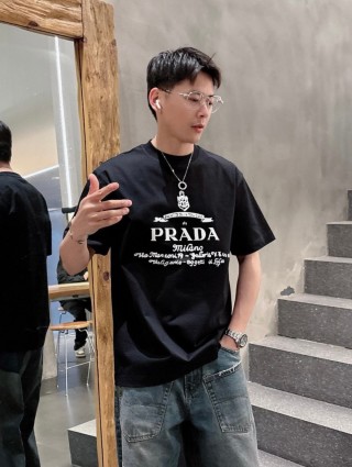 Prada Milano Black Graphic T-Shirt view 5
