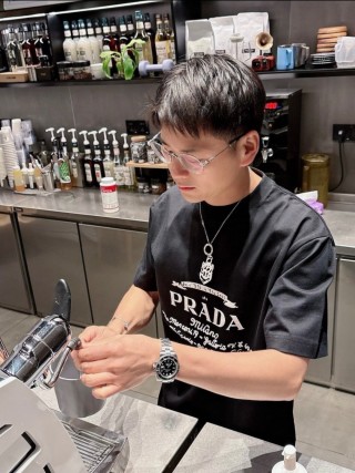 Prada Milano Black Graphic T-Shirt view 7